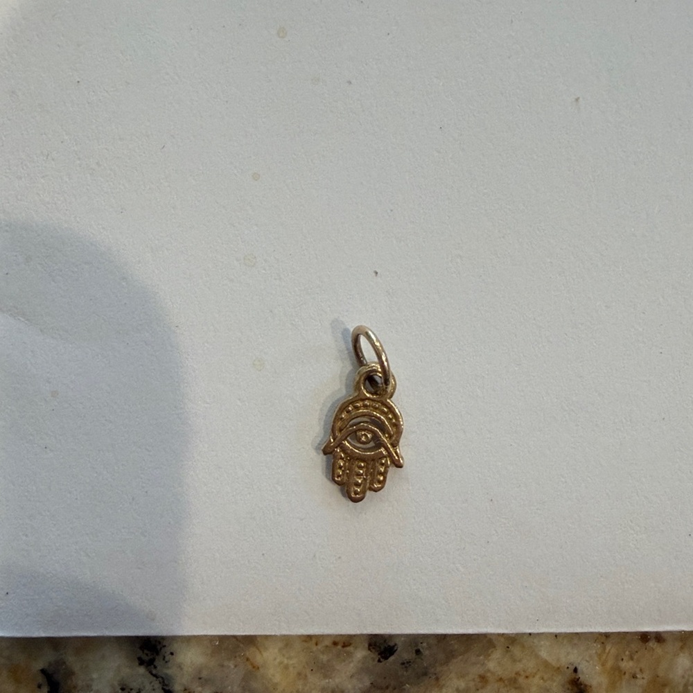 Gold Hamsa Hand Pendant Necklace